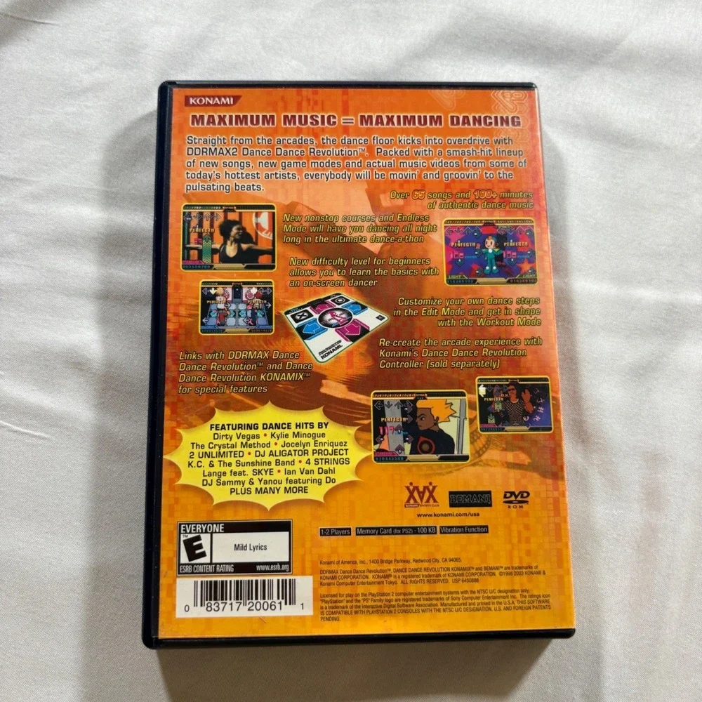 Konami DDRMAX2 Dance Dance Revolution 2 PS2 Game Sony PlayStation 2 Rhythm Music